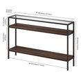 thumbnail image 2 of Henn&Hart 47.63"W Metal/Glass Console Table in Blackened Bronze/Walnut, 2 of 9
