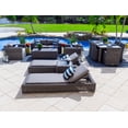 thumbnail image 3 of Malmo Combination Furniture for Outdoor – Wicker Patio Furniture Set with Loveseat Set, Six-Seat Dining Set, and Chaise Lounge Set (14-Piece, Full-Round Gray Wicker, Sunbrella Canvas Taupe), 3 of 6