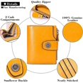 thumbnail image 3 of Cartera de mujer CHAO de piel auténtica suave color amarillo 16 ranuras para tarjetas con protección RFID, 3 of 4