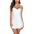 thumbnail image 2 of Avidlove Satin Lingerie Sleepwear Full Slip Chemise Sexy Chemise Nightgown White XXL, 2 of 7