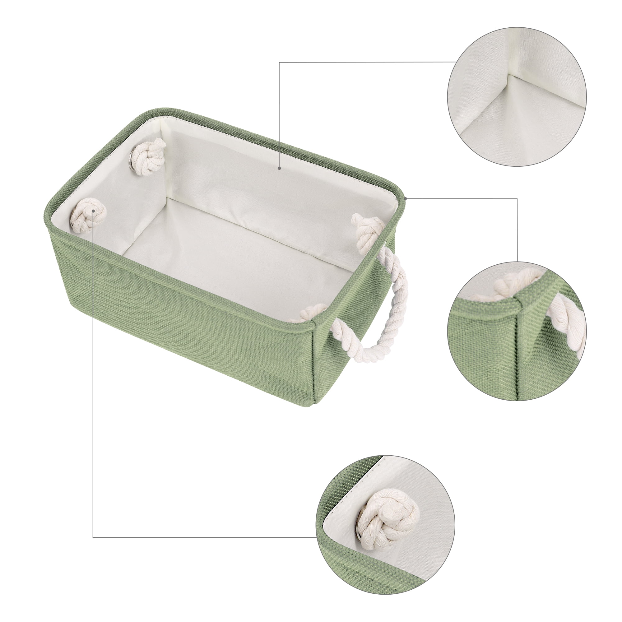 Unique Bargains Storage Bin with Handles for Closet Organizers Green 12.2"x8.3"x5.1"