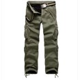 thumbnail image 1 of Sweatpants for Men New Fashion Casual Overalls Washed With Solid Color And Velvet Multi-pocket Pants For Men on Clearance, 1 of 9