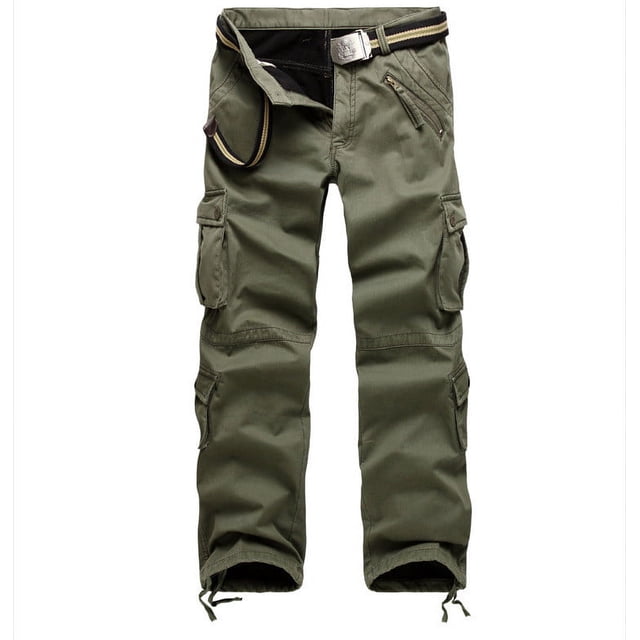 Sweatpants for Men New Fashion Casual Overalls Washed With Solid Color And Velvet Multi-pocket Pants For Men on Clearance