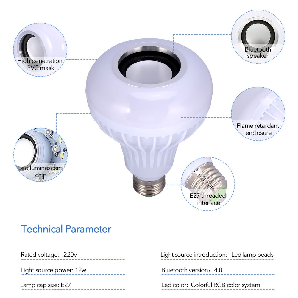 led bluetooth speaker light bulb