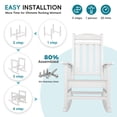 thumbnail image 5 of SUUNYN Set of 4 Outdoor Rocking Chairs, HDPE Porch Rockers for Patio Deck, All-Weather, 380lbs Load, White, 5 of 8