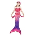 thumbnail image 5 of 【Uhome】3PCS 3-12Y Girls Mermaid Bathing Suit Hot Spring Bikini Swimsuits with Fish Tail Kids Beach Costume Set, 5 of 7