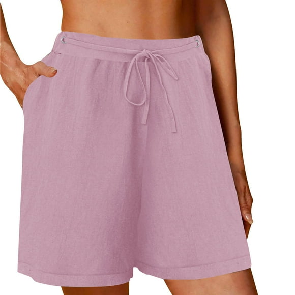 LOVZFMLL Shorts for Women 2025 Trendy Casual Summer Beach Shorts with Pockets Comfy Lounge Shorts Walking Running Shorts Pink M