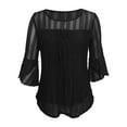 thumbnail image 4 of Fancy tops for women Top With Glitter Mesh And Flutter Sleeves For A Casual And Comfortable Daily Wear, 4 of 4