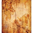 thumbnail image 3 of Ambesonne Vintage Duvet Cover Set, Treasure Map Compass, Queen, Tan, 3 of 3