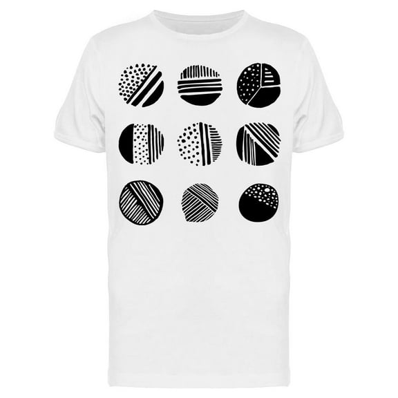Set Of Chart Like Circles Black T-Shirt Men -Image by Shutterstock, Male Medium