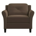 thumbnail image 3 of Hawthorne Collections Chaise en Microfibre de Polyester à Dossier Capitonné, Brun, 3 of 10