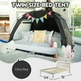 thumbnail image 3 of Twin Size Bed Tent Canopy With Light Strip - Pop Up Privacy Sleeping Tent with 2 Doors, Light Reducing & Breathable Design, Portable Frame, 75 x 39 x 44 Inches, Black, 3 of 10