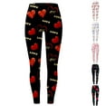 thumbnail image 5 of Tosmy Women's Leggings Valentine's Day Womens Valentine Print Exercise Yoga Leggings Casual Comfort Leggings Home Pants, 5 of 6