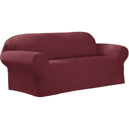 Maytex Stretch Collin 1 Piece Loveseat Furniture Cover Slipcover, Red