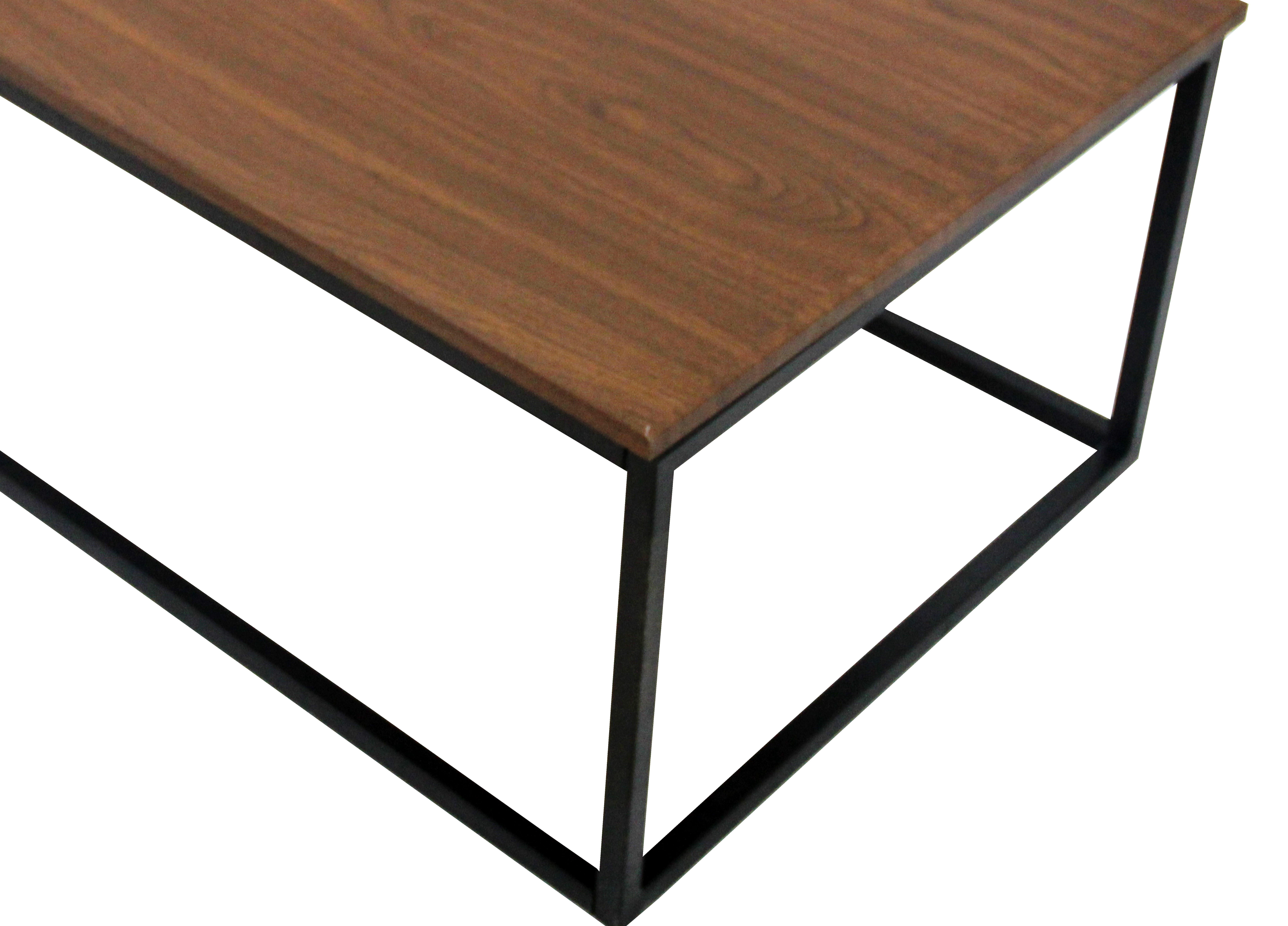 Uspridefurniture Industrial Wood and Metal Rectangle Coffee Table, Walnut