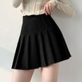 thumbnail image 3 of Gibobby Plisado Mini Falda De Las Falda plisada sólida para mujer y niña, falda básica, falda de diseño Aline(Negro， M), 3 of 4