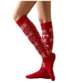 thumbnail image 4 of Harpily Solid Color Socks Thick Coil Terry Thermal Knee Thigh High Christmas Warm Knit Socks for Indoor Outdoor Winter Multi-Scene Use, 4 of 4