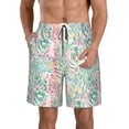 thumbnail image 2 of Uemuo Watercolor Tiger Pattern Men's Swim Trunks Hawaiian Beach Bathing Suit Swimsuits Beach Quick-Dry Shorts with Pockets-3X-Large, 2 of 9