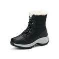 thumbnail image 1 of Ritualay Mens Snow Boots Mid Calf Warm Shoes Plush Lined Winter Boot Casual Cold Weather Walking Outdoor Faux Fur Black 4Y, 1 of 4