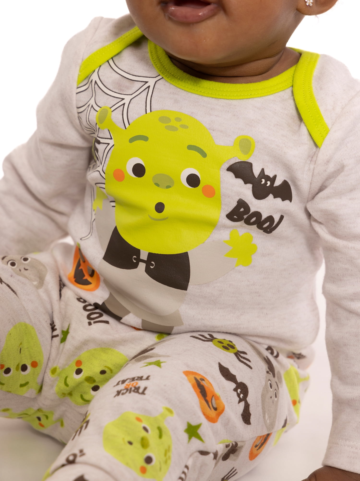 Halloween Shrek Baby Boys or Girls Bodysuit and Pants with Bib Set, 3-Piece, Sizes 0M-12M