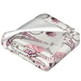 thumbnail image 2 of Bixox Fleece Blanket Romantic Travel In Paris Pattern Super Soft Double-Sided Microfiber Flannel Blanket for Sofa, Bed, Couch,Suitable for All Seasons - 40"x30", 2 of 5