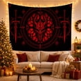thumbnail image 3 of Dragon Skull in Gothic Rose Window, Mysterious Gothic for Dark Art Lovers, Fantasy Wall Decor, Halloween Gift Tapestry Wall Hanging for Bedroom and Gaming Room, 3 of 7