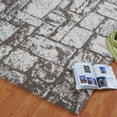 thumbnail image 2 of Ladole Rugs Contemporary Abstract Microfiber Shaggy Area Rug Cream- Beige, 4x6 (3'11" x 5'7", 120cm x 170cm), 2 of 4