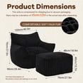thumbnail image 3 of Timbernest Bean Bag Chair with Ottoman, Accent Chair Floor Lazy Sofa, Black, 3 of 7