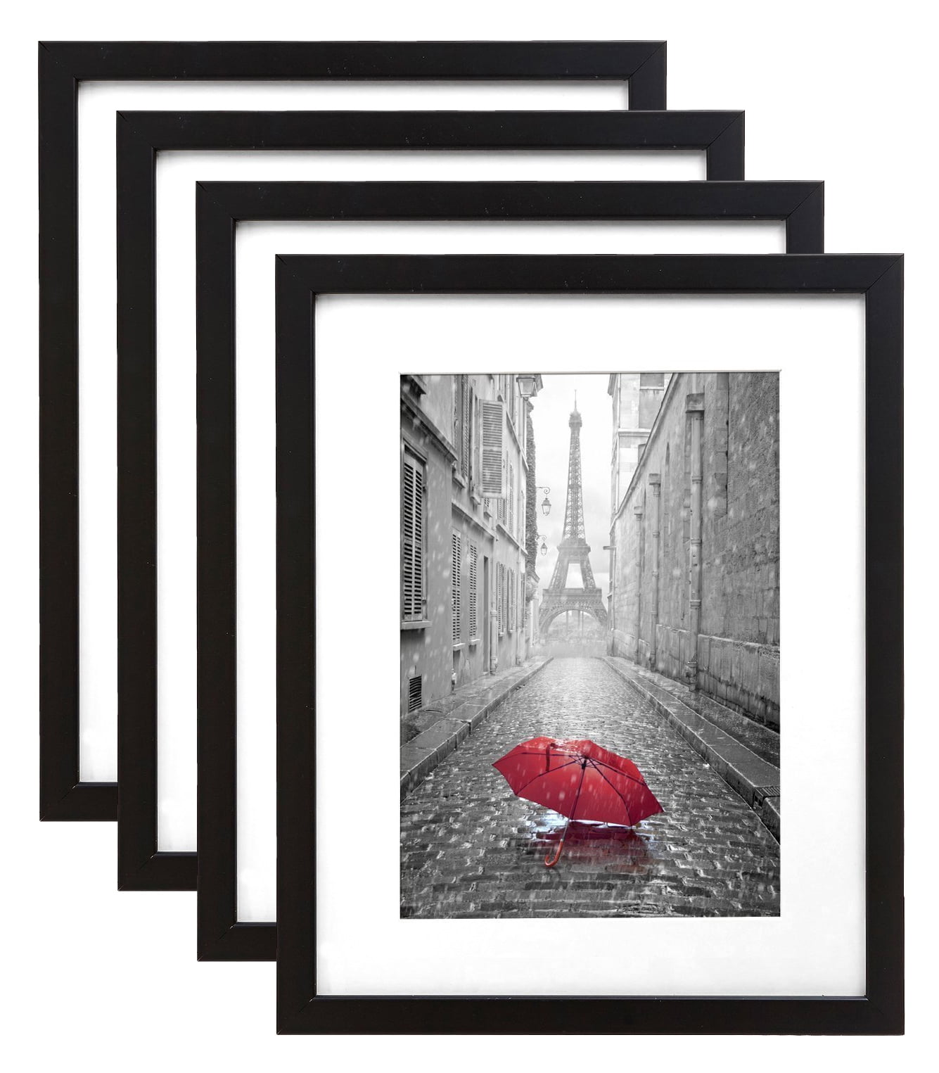 Americanflat 9x12 Picture Frame in Black Displays 6x8 With Mat and