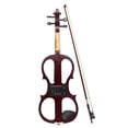 thumbnail image 1 of 4/4 Wood Maple Electric Violin Fiddle Stringed Instrument with Ebony Fittings Cable Headphone Case for Music Lovers Beginners, 1 of 7