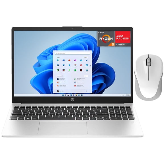 Laptop HP 255 G10 AMD Ryzen 5 7530U 24GB RAM 512GB SSD 15.6" Windows 11 Home Teclado en Español + Mouse DXT plateado