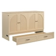thumbnail image 5 of Queen Size Murphy Bed with Large Capacity Drawers, Space-Saving Cabinet Bed with Foldable Design, for  Apartments, Guesthouses, Gold, 5 of 9