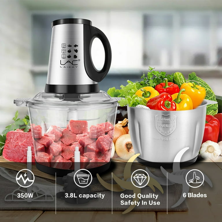 LAC LAICHY Stainless Steel Electric Food Chopper, Sliver