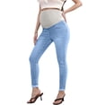thumbnail image 5 of Bixock Maternity Jeans High Waist Over The Belly Stretchy Maternity Leggings Breathable Pregnancy Pants Soft Active Casual Maternity Clothings, 5 of 6