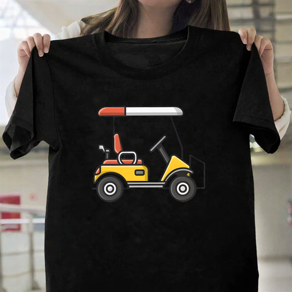 Minimalist Golf Cart Wrinkle Design Simple Sport Art Unisex T-Shirt, S-3XL