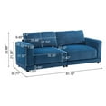 thumbnail image 3 of 81'' Modern Square Arm Sofa with Soft Velvet Upholstery, Deep Cushions, and Sturdy Legs in Navy Blue for Living Room or Bedroom", 3 of 10