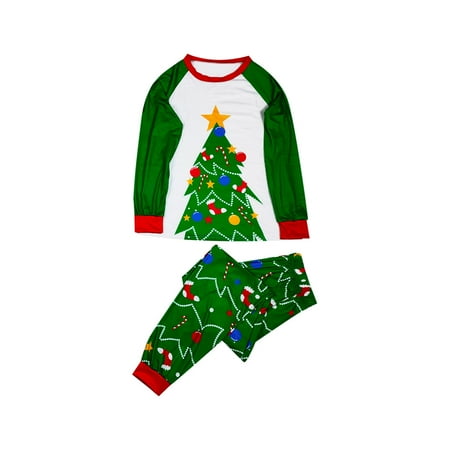 

Scyoekwg Family Christmas Pjs Matching Sets Christmas Pattern Print Winter Warm Holiday Family Long Sleeve and Long Pants Comfy Loose Round Neck Pajamas Set Baby-Kids-Adult Green L