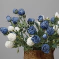 thumbnail image 3 of Nvzi 6pcs Artificial Rose Flowers Long Stem Fake Silk Roses for DIY Wedding Bouquet Table Centerpiece Home Decor (Blue white), 3 of 5