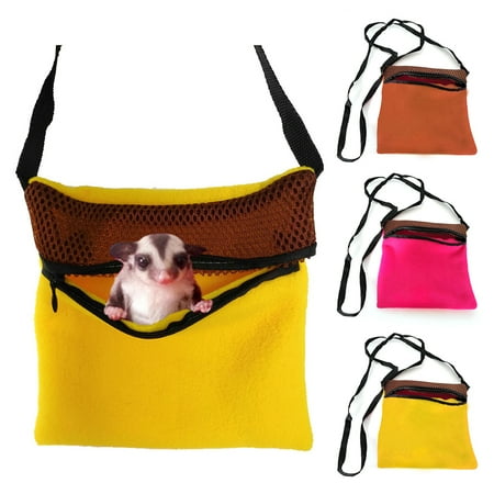 Windfall Small Animal Outgoing Bag Hamster Carrier Bag Hedgehog Portable Travel Carry Pouch Chinchillas Breathable Handbag Soft Sided Tote Bag for Rats Sugar Glider with Chew Play Toy