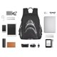 thumbnail image 4 of Fotbe Black And White Shark Mochila Ligera para Hombres y Mujeres - Duradera y Resistente al Agua, Ideal para Escuela, Trabajo, Viajes y Uso Diario, 4 of 7