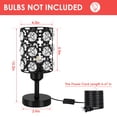 thumbnail image 3 of Black Crystal Table Lamp Flower Crystal Metal Base Nightstand Lamp Set of 2, 3 of 3