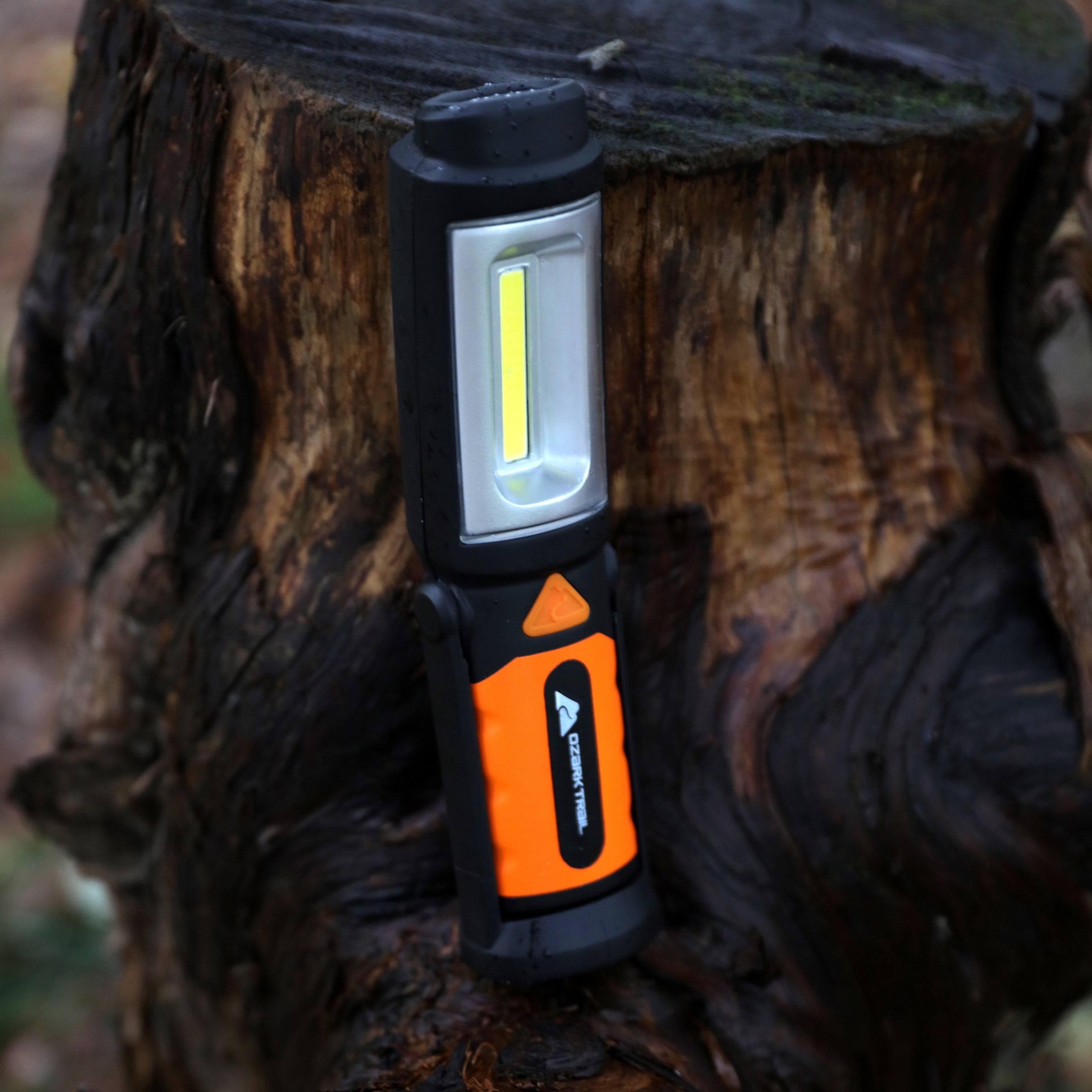 Ozark Trail Portable LED Work Light & Flashlight with Magnet Base & Hanging Hook, Battery Operated, Multi Purpose & Portable
