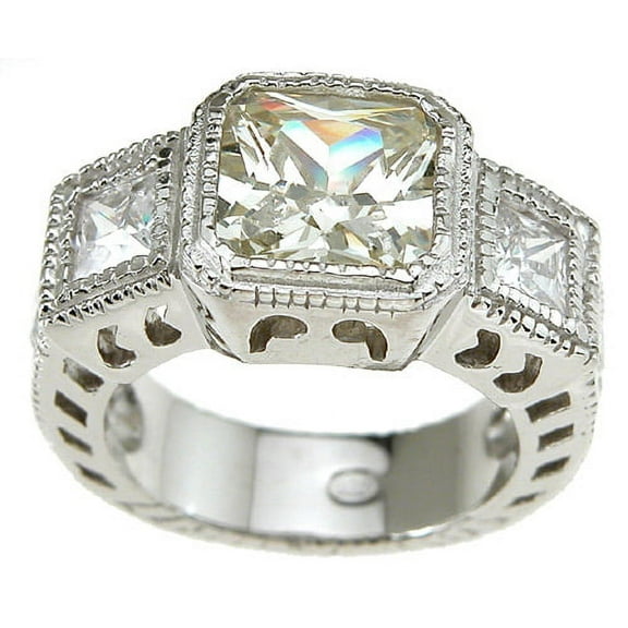 Princess Cut Vintage Style Sterling Silver Rings for Women Make Great Gifts for Girlfriend