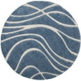 thumbnail image 6 of SAFAVIEH Florida Tamzen Abstract Shag Area Rug, Light Blue/Cream, 6'7" x 6'7" Round, 6 of 10