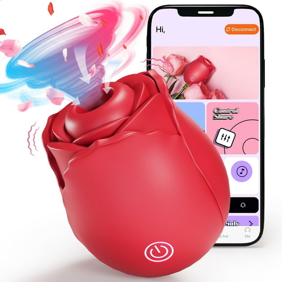 NCTTRP Rose Sex Toy for Women, Rose Toy Sucking Vibrator with 10 Mind-Blowing Modes, Clitoral Vibrator for Female, Red