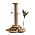 thumbnail image 5 of GS Vane Room Decoration Sisal 8 In Cat Tree with Hanging Balls & Feather Wand, Beige, 5 of 6