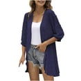 thumbnail image 1 of Cárdigan para mujer Cárdigans de otoño Sólido Manga tres cuartos Kimono Suelto Gasa Cubrir Blusa informal Tops Odeerbi ODB-5, 1 of 9