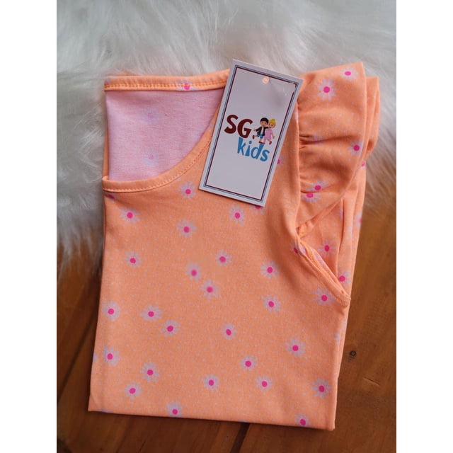 Blusa Infantil Manga Fruncida Estampada Deng Xun unisex