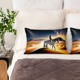 thumbnail image 2 of Adobk Azure Sky Western Desert Cowboy Print Pillowcases,Satin Pillow Cases for Hair and Skin,Luxury Queen Hidden Zipper Pillowcases, 20x30 Inches（No pillow core）, 2 of 6