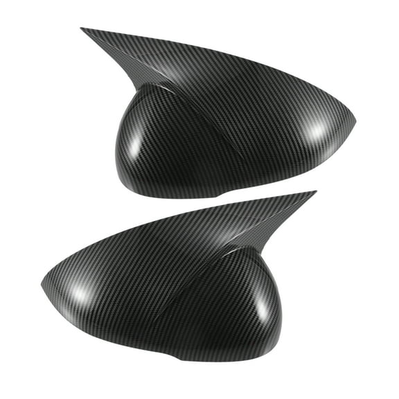 Pair Car Rear View Mirror Cover Cap Overlay Black Carbon Fiber Pattern for Kia K5 2021-2023 Guard Covers